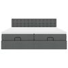 VidaXL Cadre de lit ottoman avec matelas gris foncé 180x200cm tissu