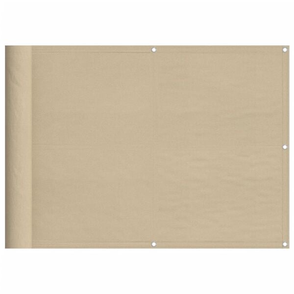 vidaXL Écran de balcon beige 75x700 cm 100% polyester oxford
