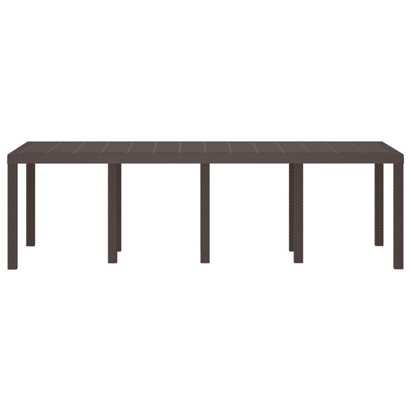 vidaXL Table de jardin pour repas Marron 250 x 100 x 73 cm polyrotin