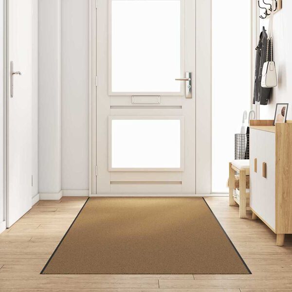 vidaXL Tapis d'entrée Crème et noir 120 x 350 cm Polyamide et PVC