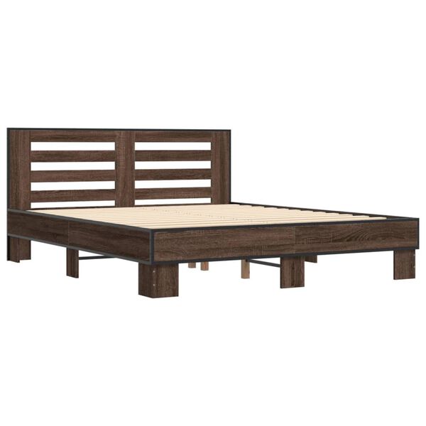 vidaXL Cadre de lit sans matelas chêne marron 150x200 cm