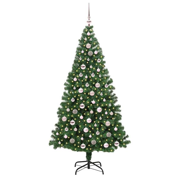 vidaXL Sapin de No&euml;l artificiel Vert 210 cm PVC, Acier et Plastique