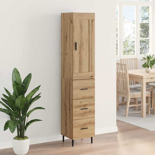 vidaXL Haut Armoire avec tiroir Ch&ecirc;ne artisanal 34,5 x 34 x 180 cm