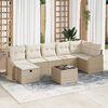 vidaXL Ensemble de canapé de jardin 8 pcs Beige Poly rotin