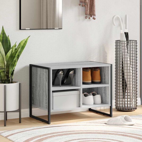 vidaXL Cabinet &agrave; chaussures avec stockage Gris Sonoma 60 x 35 x 44 cm