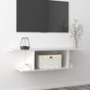 vidaXL Meuble TV mural Blanc brillant 103x30x26,5 cm