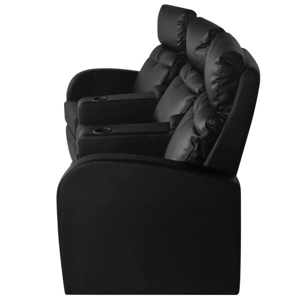 vidaXL Fauteuil inclinable à 3 places cuir synthétique noir