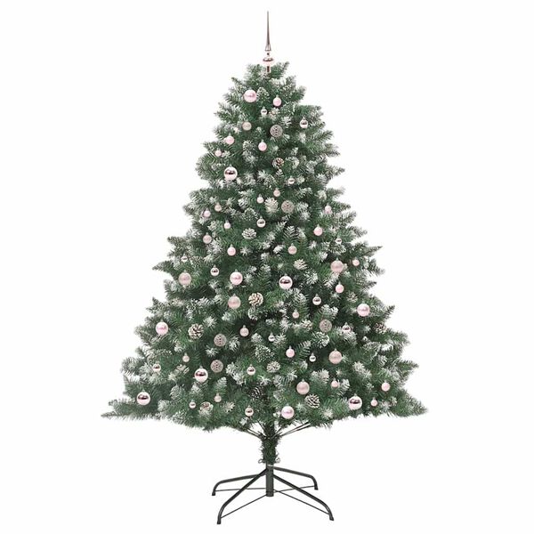 vidaXL Sapin de Noël artificiel Vert 210 cm PVC, plastique et acier