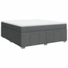 vidaXL Sommier &agrave; lattes de lit avec matelas Gris fonc&eacute; 180x200cm Tissu