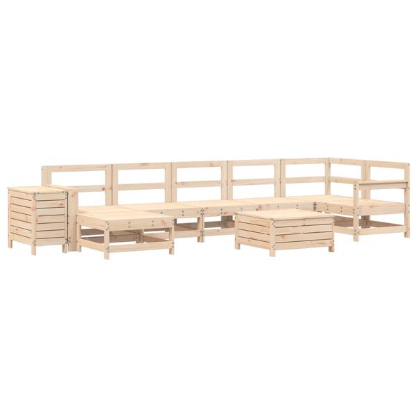 vidaXL Salon de jardin 9 pcs bois de pin massif