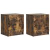 vidaXL Cabinet de chevet 2 pcs Ch&ecirc;ne fum&eacute; 43 x 34,5 x 47 cm