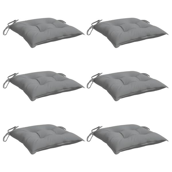 vidaXL Coussins de chaise lot de 6 gris 50x50x7 cm tissu oxford