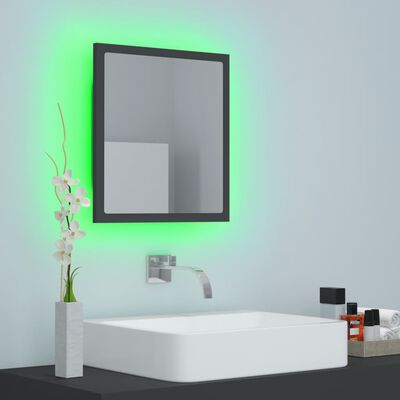 vidaXL Miroir à LED de salle de bain Gris 40x8,5x37 cm Aggloméré