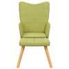 vidaXL Chaise de relaxation avec tabouret Vert Tissu