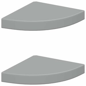 vidaXL &Eacute;tag&egrave;res d'angle flottantes 2 pcs gris 25x25x3,8 cm MDF