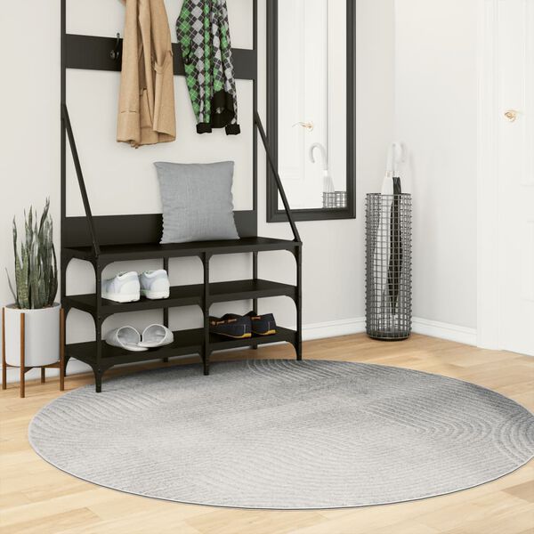 vidaXL Tapis IZA poils courts style scandinave gris &Oslash; 160 cm