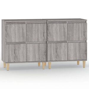 vidaXL Buffets 2 pcs sonoma gris 60x35x70 cm bois d'ing&eacute;nierie