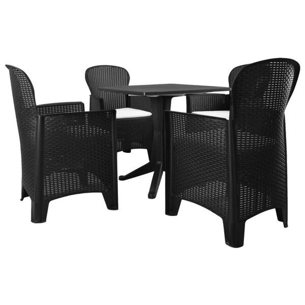 vidaXL Ensemble &agrave; manger d'ext&eacute;rieur 5 pcs Plastique rotin Anthracite