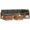 vidaXL Ensembles de canap&eacute;s avec coussin 7 pcs Naturel et Anthracite