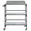 vidaXL Chariot de cuisine sonoma gris 81,5x41x92,5cm bois d'ing&eacute;nierie