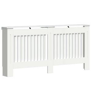 vidaXL Cache-Radiateur Blanc brillant 172 x 19 x 81,5 cm