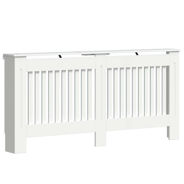 vidaXL Cache-Radiateur Blanc brillant 172 x 19 x 81,5 cm