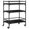 vidaXL Chariot de cuisine noir 65x40x86,5 cm bois d'ing&eacute;nierie