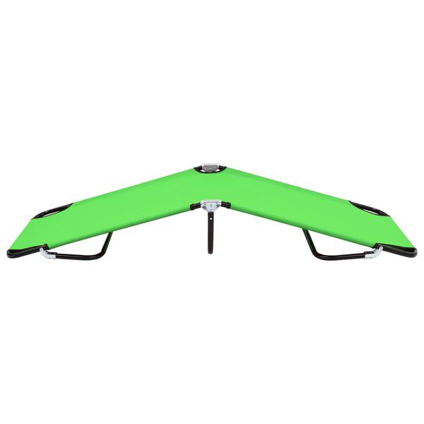 vidaXL Chaise longue pliable acier vert