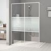 vidaXL Paroi de douche Blanc 140x195 cm Verre ESG transparent
