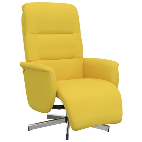 vidaXL Fauteuil inclinable avec repose-pieds jaune clair tissu