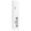 vidaXL Buffet haut Blanc brillant 34,5x34x180 cm Bois d'ing&eacute;nierie