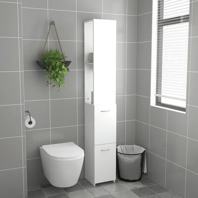 vidaXL Armoire de salle de bain blanc 25x26,5x170 cm bois d'ingénierie