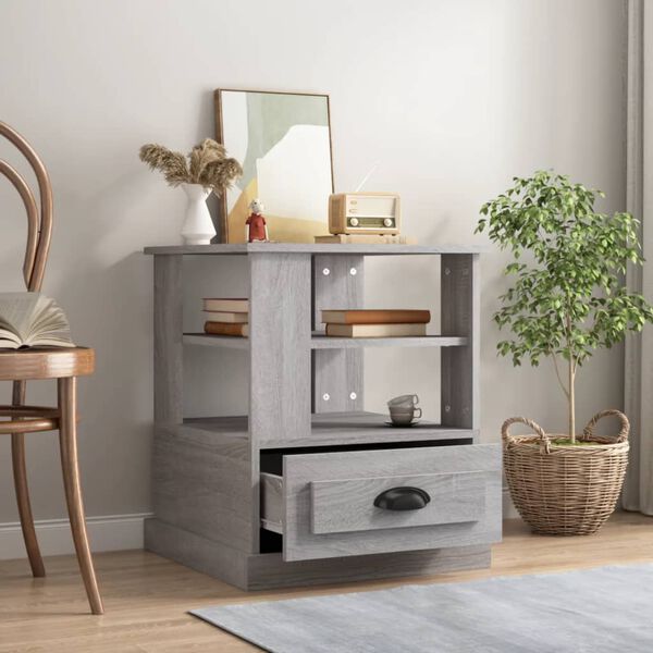 vidaXL Table d'appoint sonoma gris 50x50x60 cm bois d'ingénierie