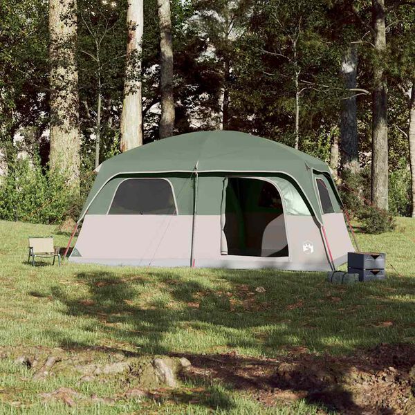 vidaXL Tente de cabine familiale 8 personnes vert imperméable