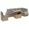 vidaXL Salon de jardin avec coussins 7 pcs beige r&eacute;sine tress&eacute;e