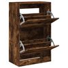 vidaXL Armoire &agrave; chaussures ch&ecirc;ne fum&eacute; 60x34x96,5 cm bois d'ing&eacute;nierie