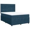 vidaXL Sommier &agrave; lattes de lit et matelas Bleu fonc&eacute; 160x200cm Velours