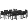 vidaXL Ensemble de salle &agrave; manger pour jardin 9 pcs Noir polyrotin