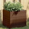 vidaXL Jardini&egrave;res 2 pcs marron 36x30x32 cm r&eacute;sine tress&eacute;e