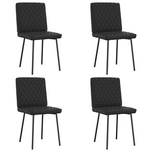 vidaXL Chaises &agrave; manger lot de 4 noir similicuir