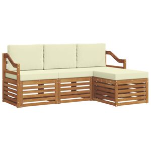 vidaXL Ensemble de canap&eacute;s d'ext&eacute;rieur 4 pcs Naturel et Cr&egrave;me