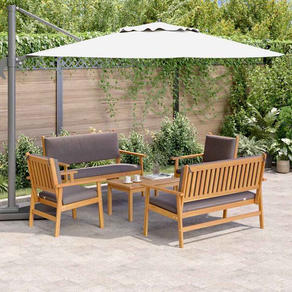vidaXL Ensemble de canapé de jardin 5 pcs Marron 75 x 45 x 38cm