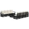 vidaXL Ensemble de canap&eacute; de jardin 9 pc Noir polyrotin