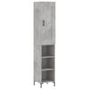 vidaXL Buffet haut Gris b&eacute;ton 34,5x34x180 cm Bois d'ing&eacute;nierie