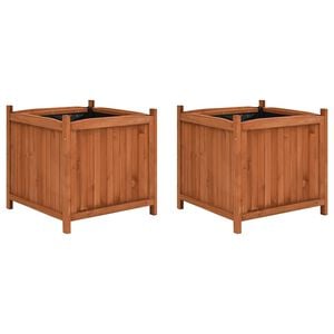 vidaXL Jardini&egrave;res sur&eacute;lev&eacute;es 2 pcs 50x50x50 cm Bois de sapin