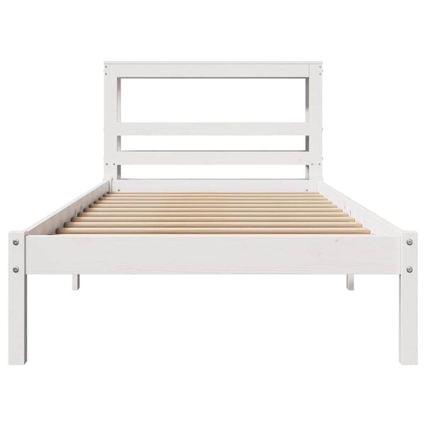 vidaXL Cadre de lit sans matelas blanc 75x190 cm bois de pin massif