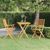 vidaXL Ensemble &agrave; manger de jardin pliable 3 pcs Bois d'acacia solide