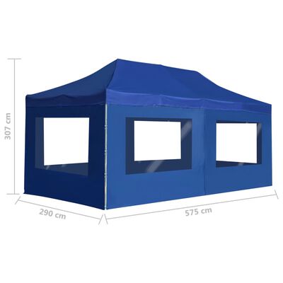 vidaXL Tente de réception pliable avec parois Aluminium 6 x 3 m Bleu