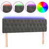vidaXL T&ecirc;te de lit &agrave; LED Gris fonc&eacute; 160x7x78/88 cm Velours