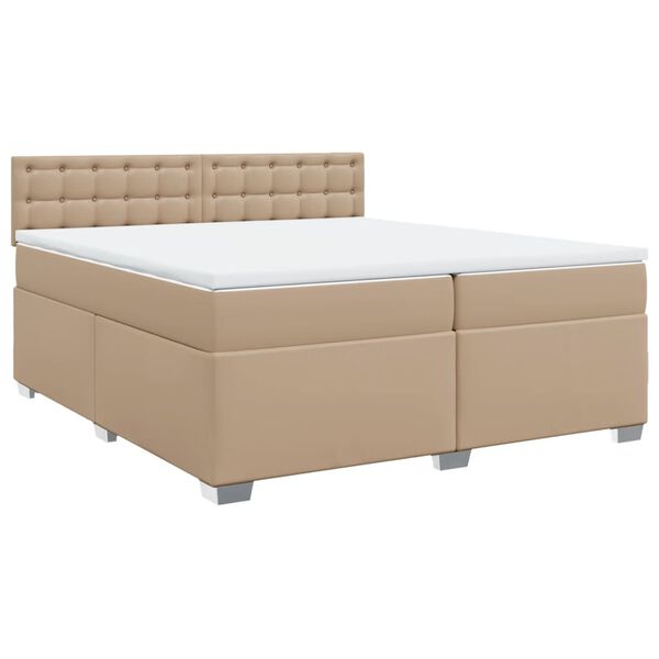 vidaXL Sommier &agrave; lattes de lit avec matelas Cappuccino 200x200 cm